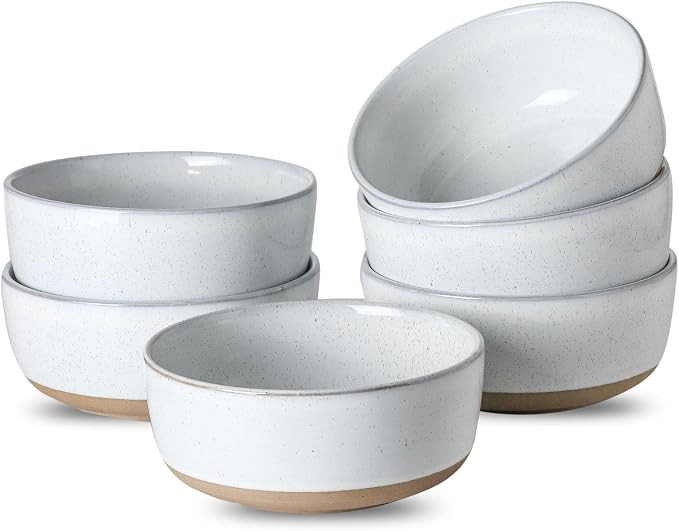 Ceramic Soup Bowls Set of 6,30 Ounce Stoneware Cereal Bowl,Porcelain Nesting Bowls for Oatmeal,Po... | Amazon (US)