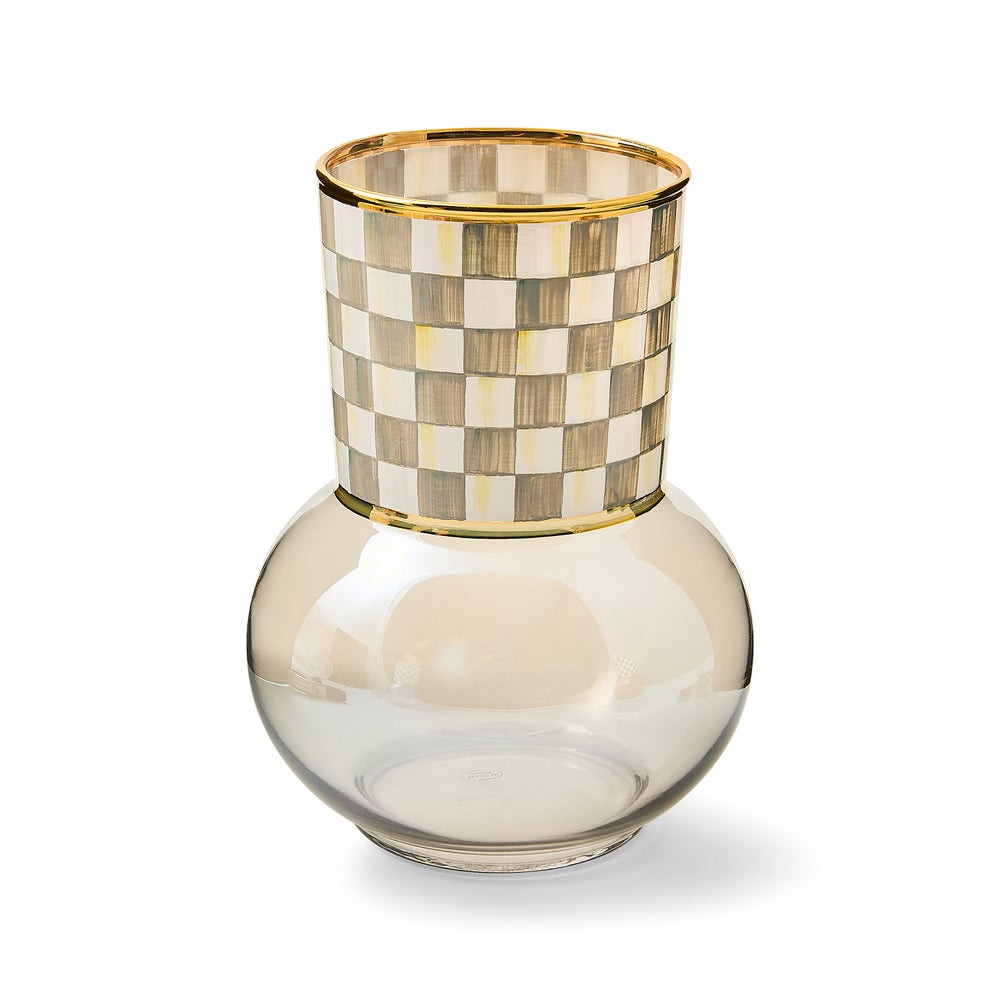 Sterling Check Glass Vase | MacKenzie-Childs