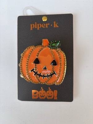 Piper K Hair Clips Halloween Hair Clip Jack-o-Lantern Pumpkin / NEW / cross post | eBay US