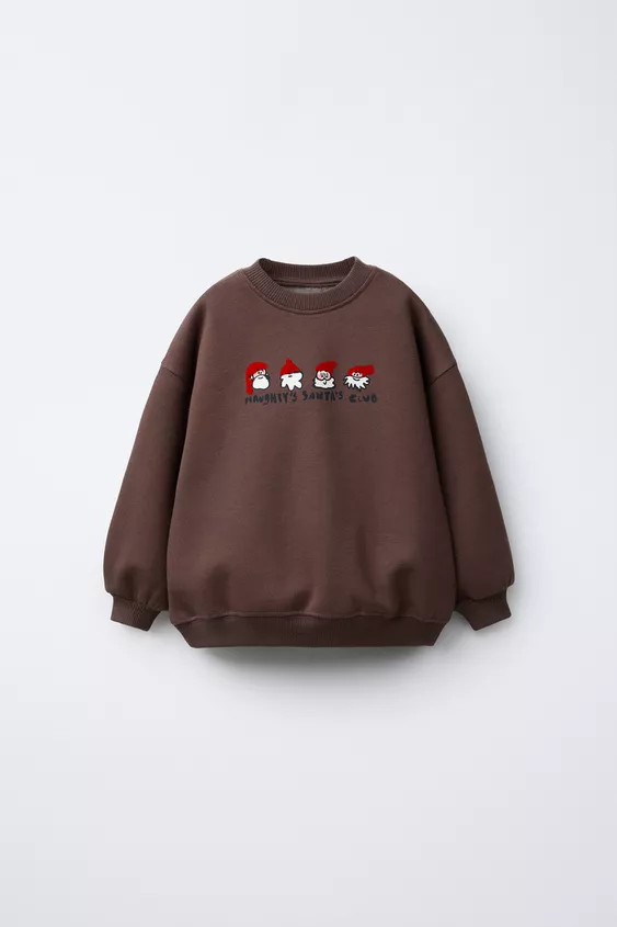 SANTA CLAUS FLOCKED SWEATSHIRT | Zara US