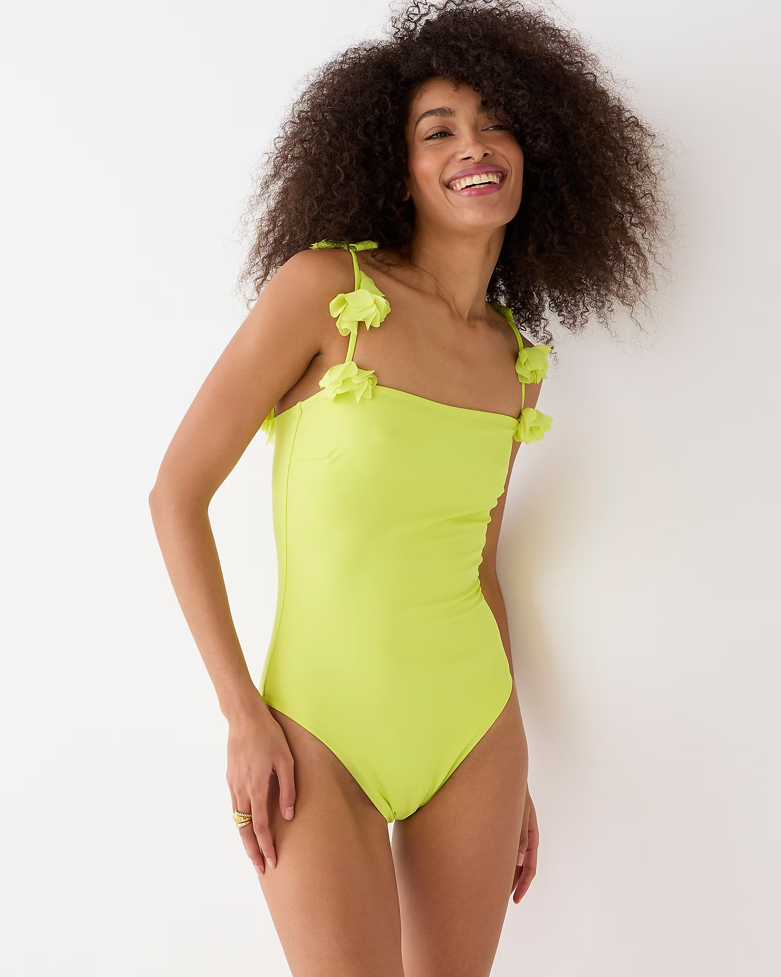 Flower-strap one-piece swimsuit | J. Crew US