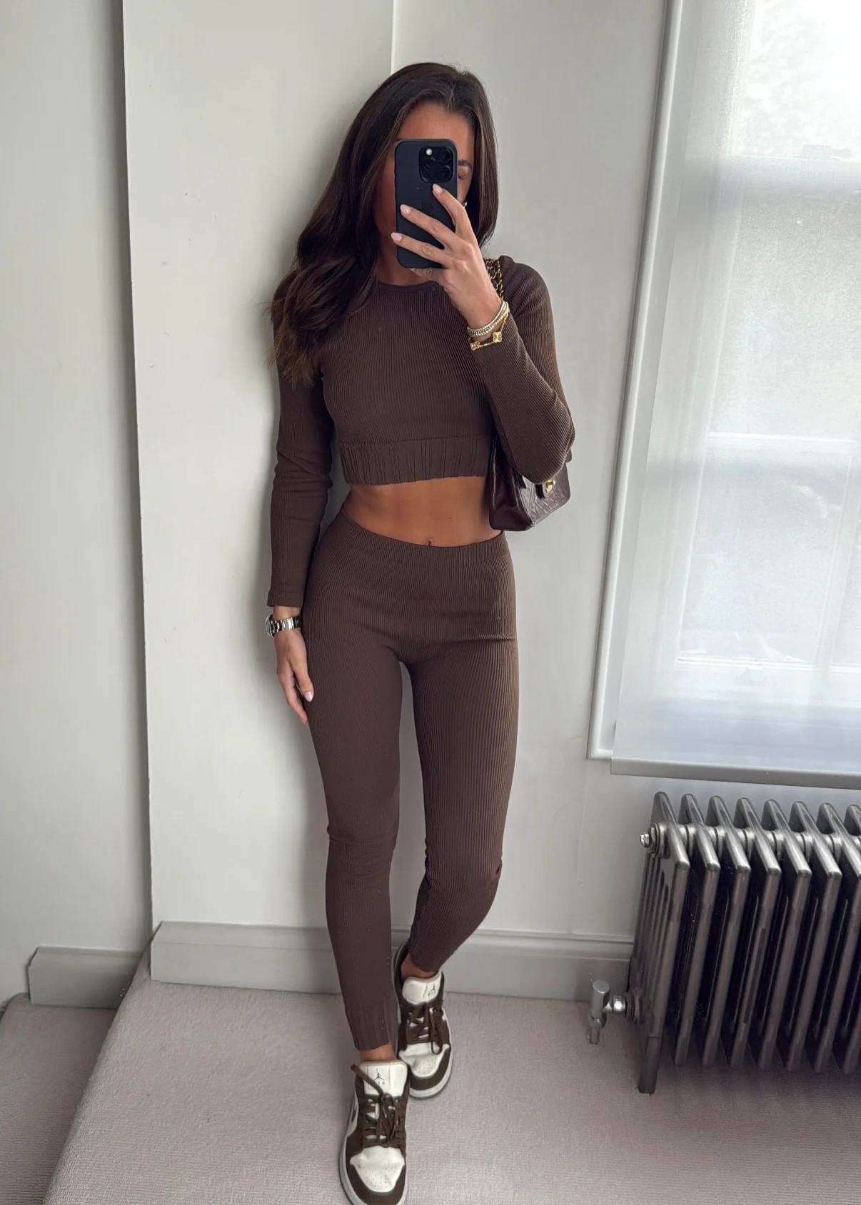 Eden Brown Seamless Ribbed Set | Jewel Boutique