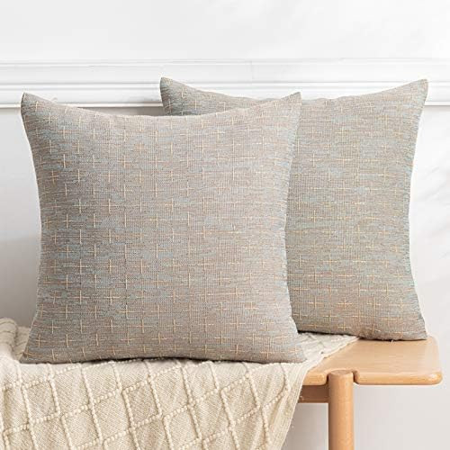 Brown Decorative Burlap Linen Throw Pillow Covers for Couch Sofa Living Room Chair Decor, Modern ... | Amazon (US)