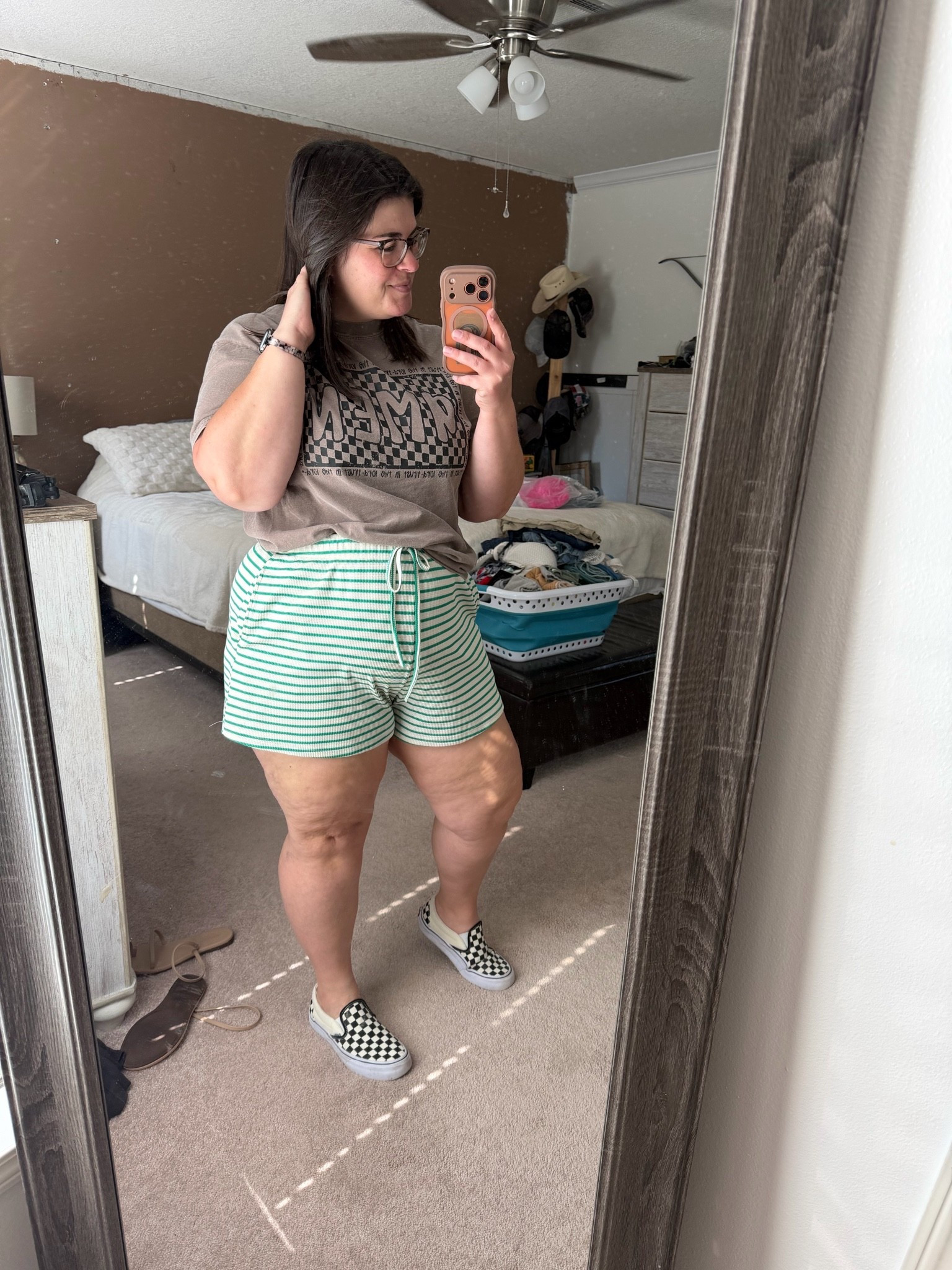 Comfy but still cute ✔️

Easy graphic tee + drawstring shorts = the kind of outfit I’ll wear on repeat all summer. The front tuck gives just enough shape, and these shorts are actually thigh-friendly (we love a win).

#LTKootd #LTKMidsize