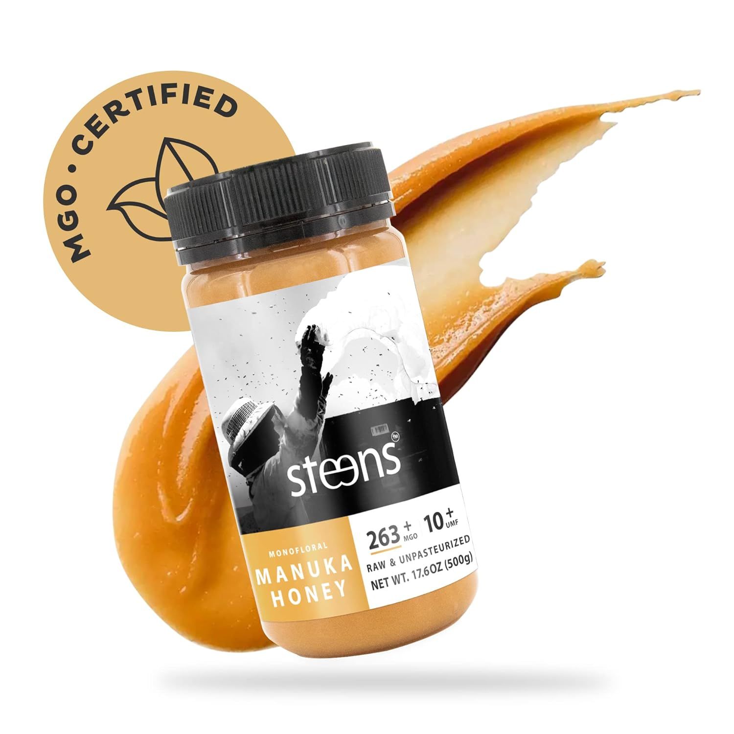 Steens Manuka Honey - MGO 263+ - Pure & Raw 100% Certified UMF 10+ Manuka Honey - Bottled and Sea... | Amazon (US)