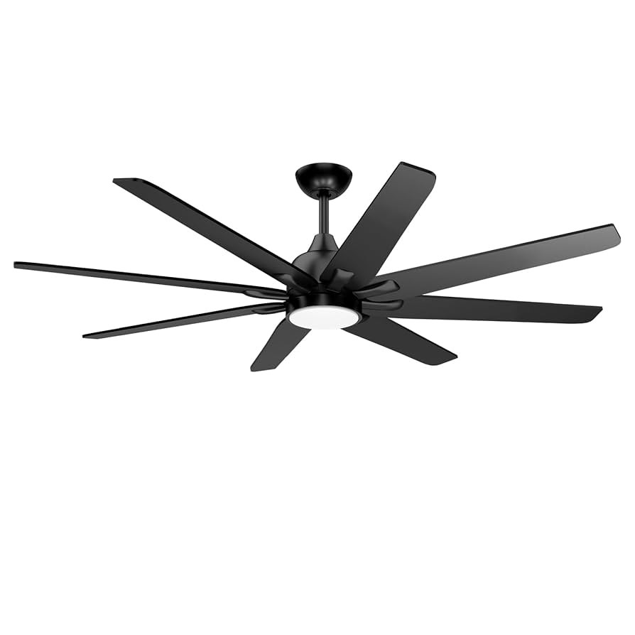 wurzee 62 Inch Large Ceiling Fan, Black Ceiling Fans LED Reversible DC Motor, Dimmable Timing 6 S... | Amazon (US)