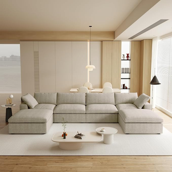 U-Shaped Cloud Sectional Couch for Living Room, Modular Convertible Sectional Couch, Sofa Cushion... | Amazon (US)