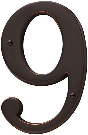 Baldwin Estate 90679.112.CD Solid Brass Traditional House Number Nine in Venetian Bronze, 4.75" | Amazon (US)