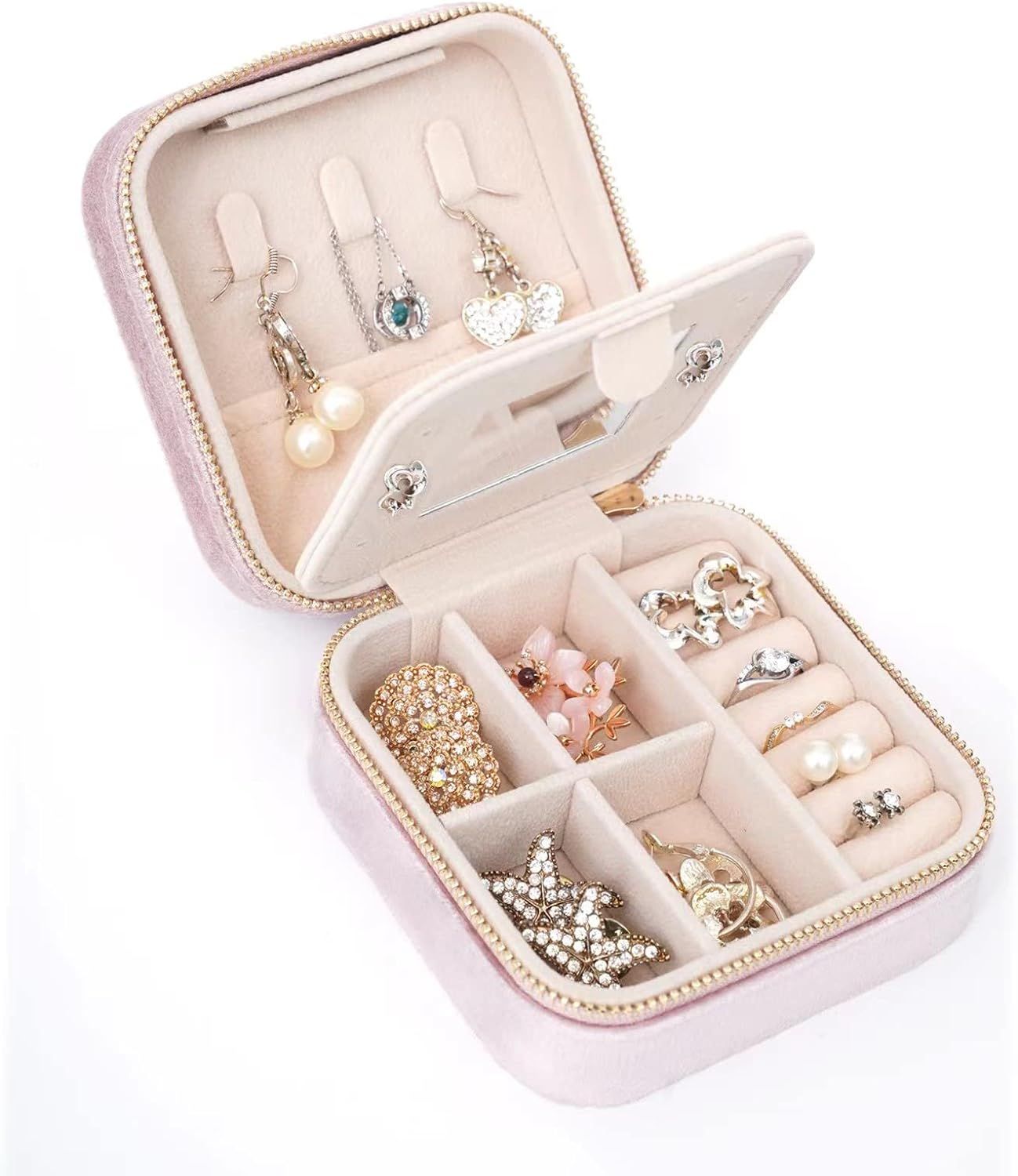 Jewelry Display Portable Travel Jewelry Organizer Box Storage Case Holder Box Set for Rings, Neck... | Amazon (US)