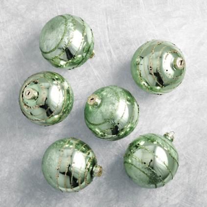 Swirl Matte & Shine Ornaments, Set of Six | Frontgate