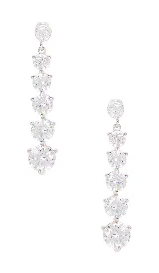 Graduated Tennis Earring in Silver | Revolve Clothing (Global)