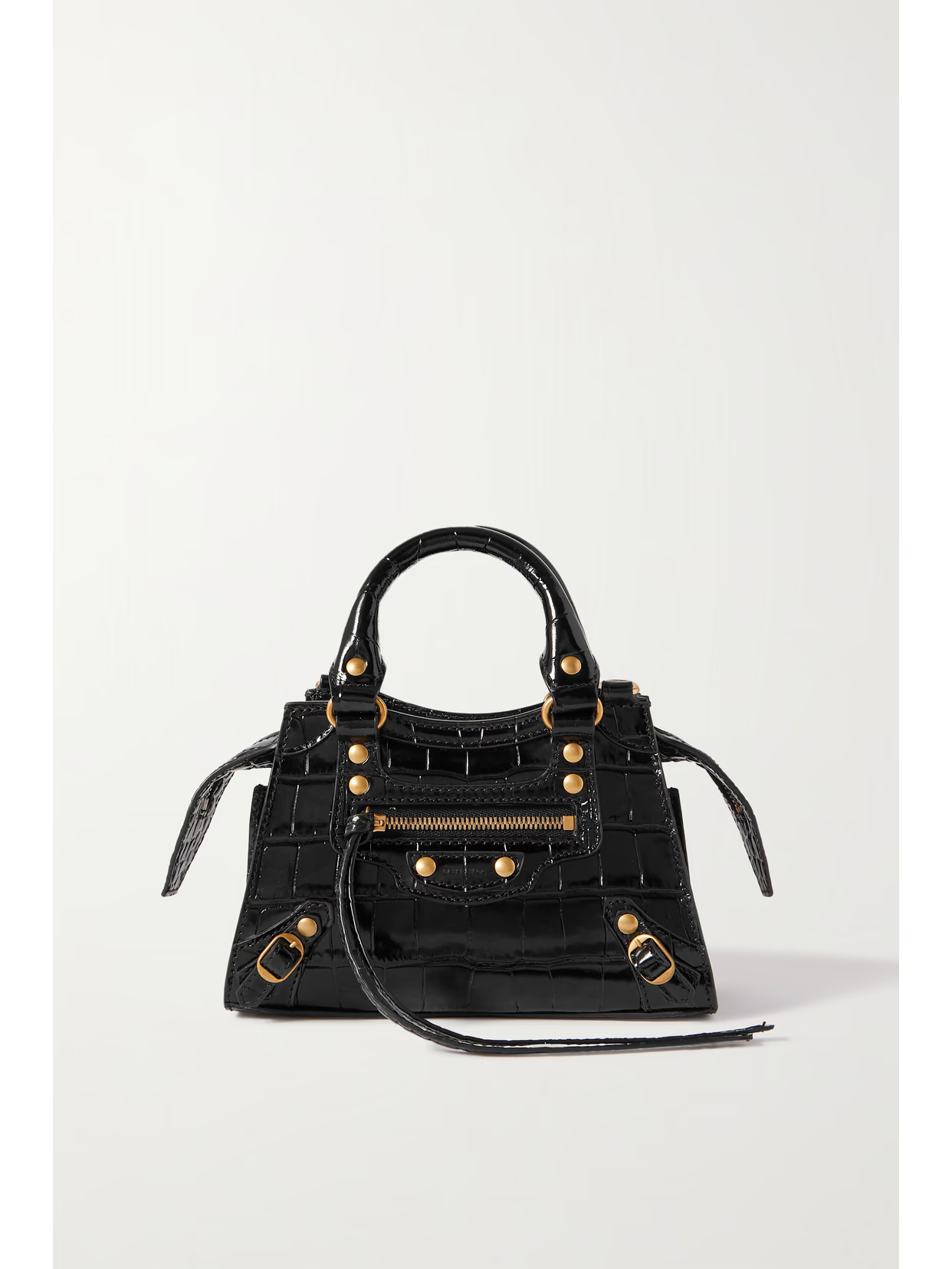 Balenciaga - Neo Classic City Nano Croc-effect Leather Tote - Black | NET-A-PORTER (US)