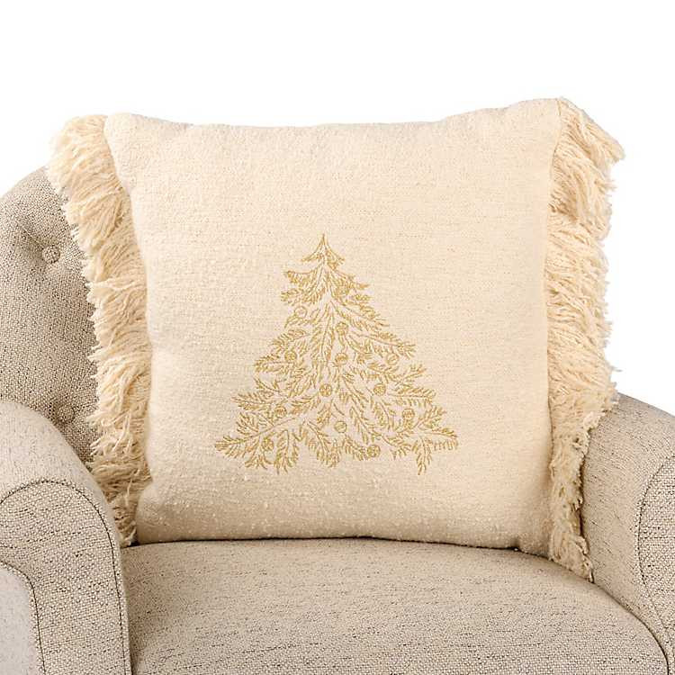 Cream Boucle Christmas Tree Pillow | Kirklands