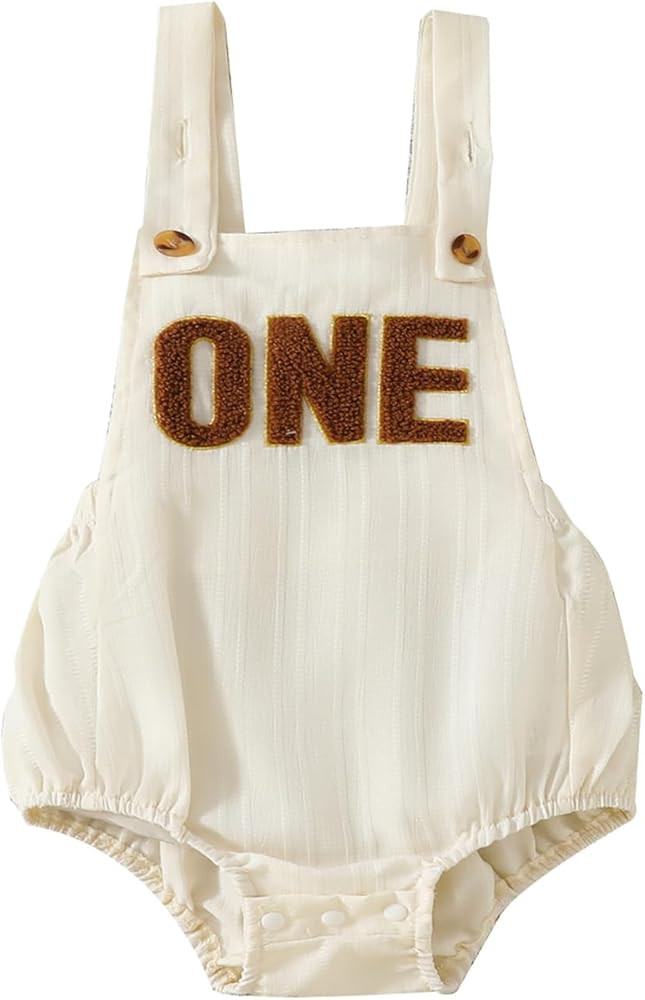 Honganda Summer Baby Boy 1st Birthday Outfit Sleeveless Backless 1 Year Old Overalls Cake Smash R... | Amazon (US)