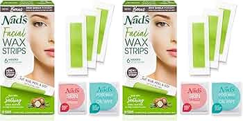 Nad's Facial Wax Strips - Hypoallergenic All Skin Types - Facial Hair Removal For Women - At Home... | Amazon (US)
