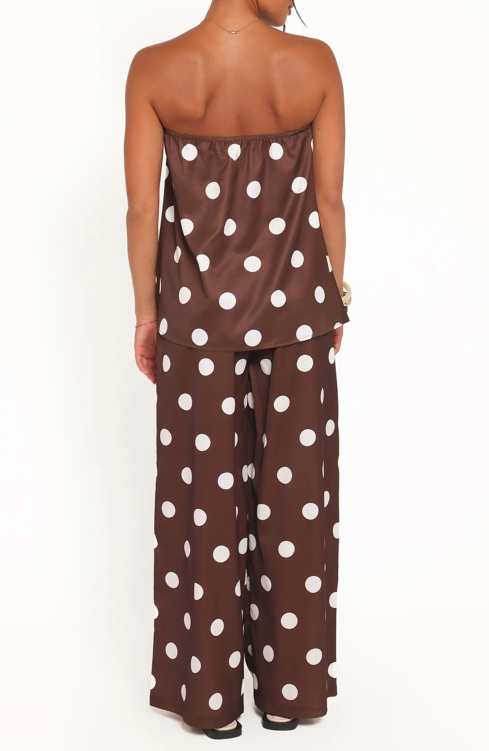 Brielle Polka Dot Strapless Top & Pants Set | Nordstrom