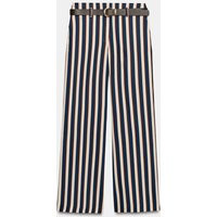 Zara - Striped Belted Trousers - Striped - M - Woman | Zara US