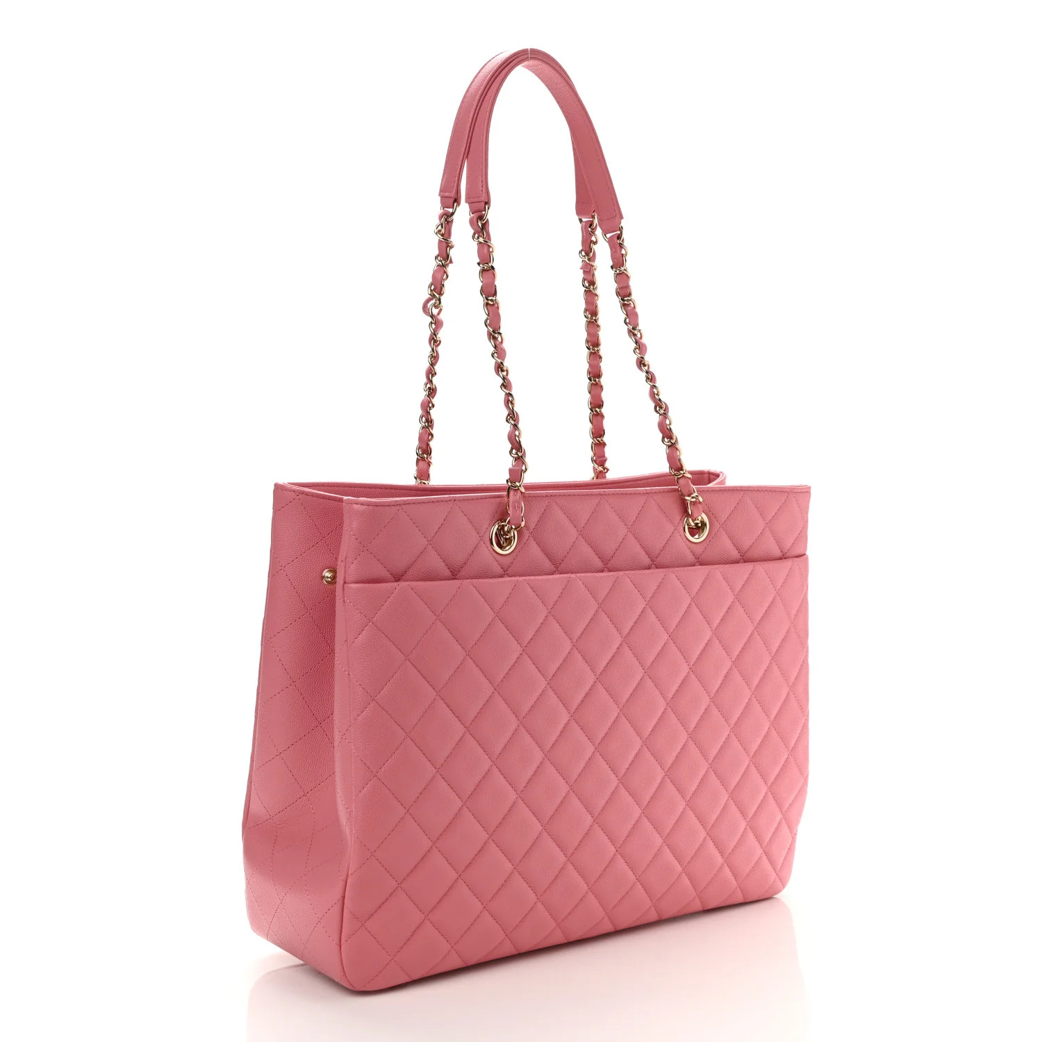 Caviar Quilted Large Shopping Tote Pink | FASHIONPHILE (US)