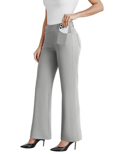 Dress Work Pants Women Business Casual Slack Trousers Stretchy Pull On Office Flare Pants with Po... | Amazon (US)