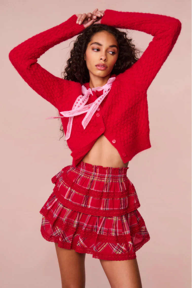 Ruffle Mini Tartan Skirt | LoveShackFancy