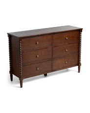 50x16x32 Spindle Dresser With 6 Drawers | Furniture & Lighting | Marshalls | Marshalls