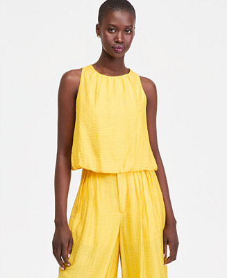 Women's Gauze Cropped Bubble Tank Top | Macy's