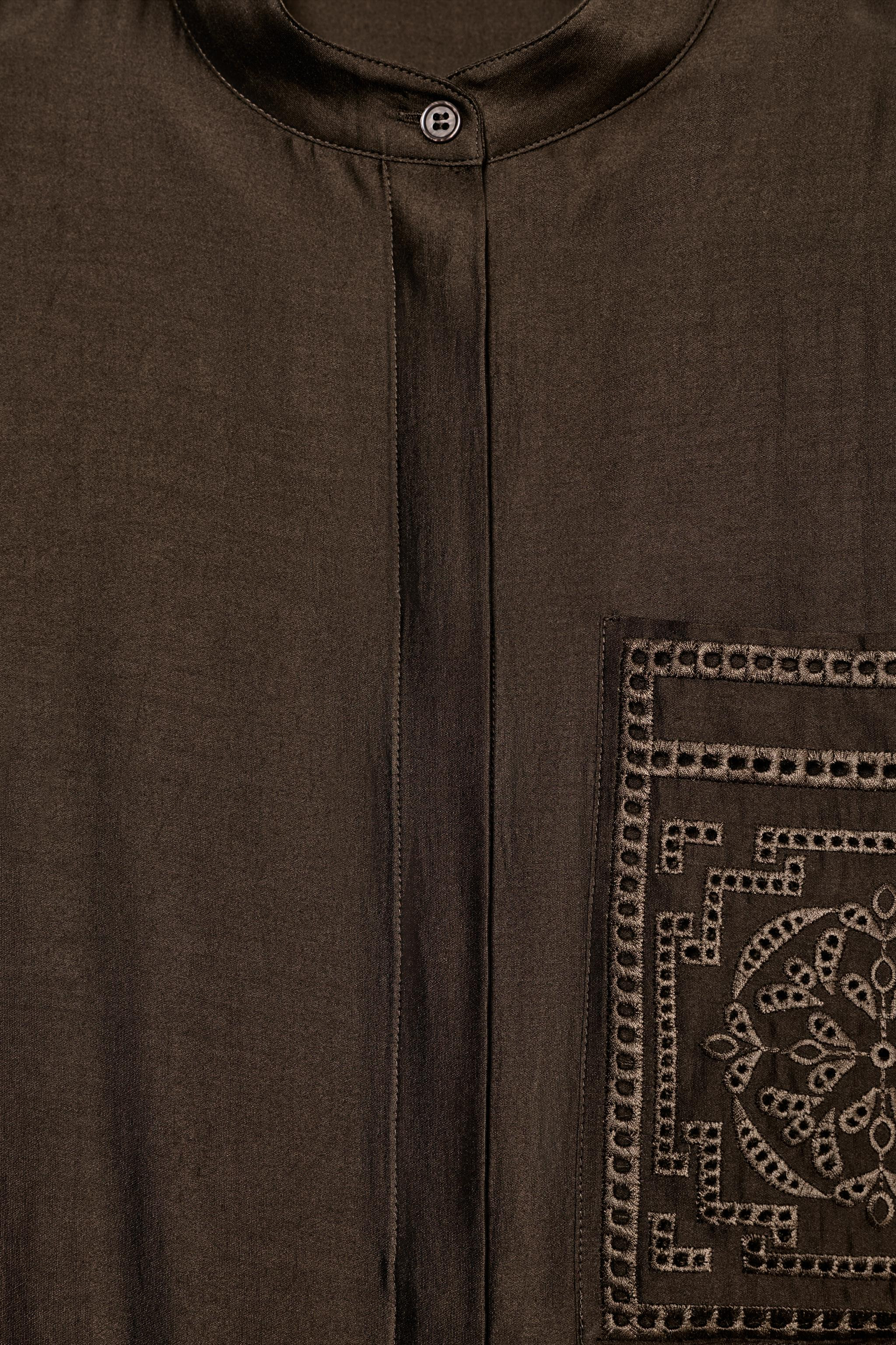 EMBROIDERED POCKET SHIRT ZW COLLECTION | Zara UK