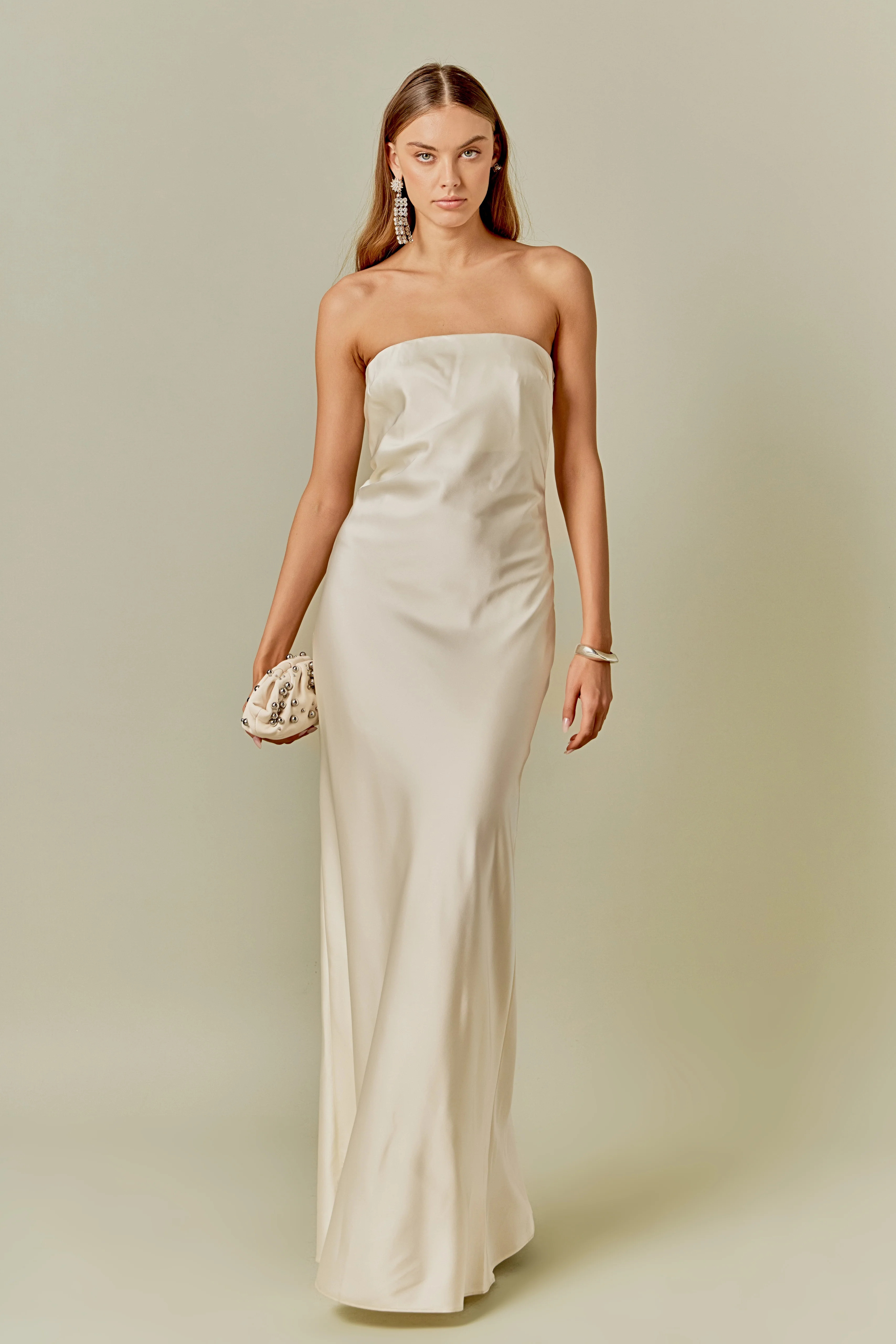Strapless Satin Maxi Dress | Endless Rose