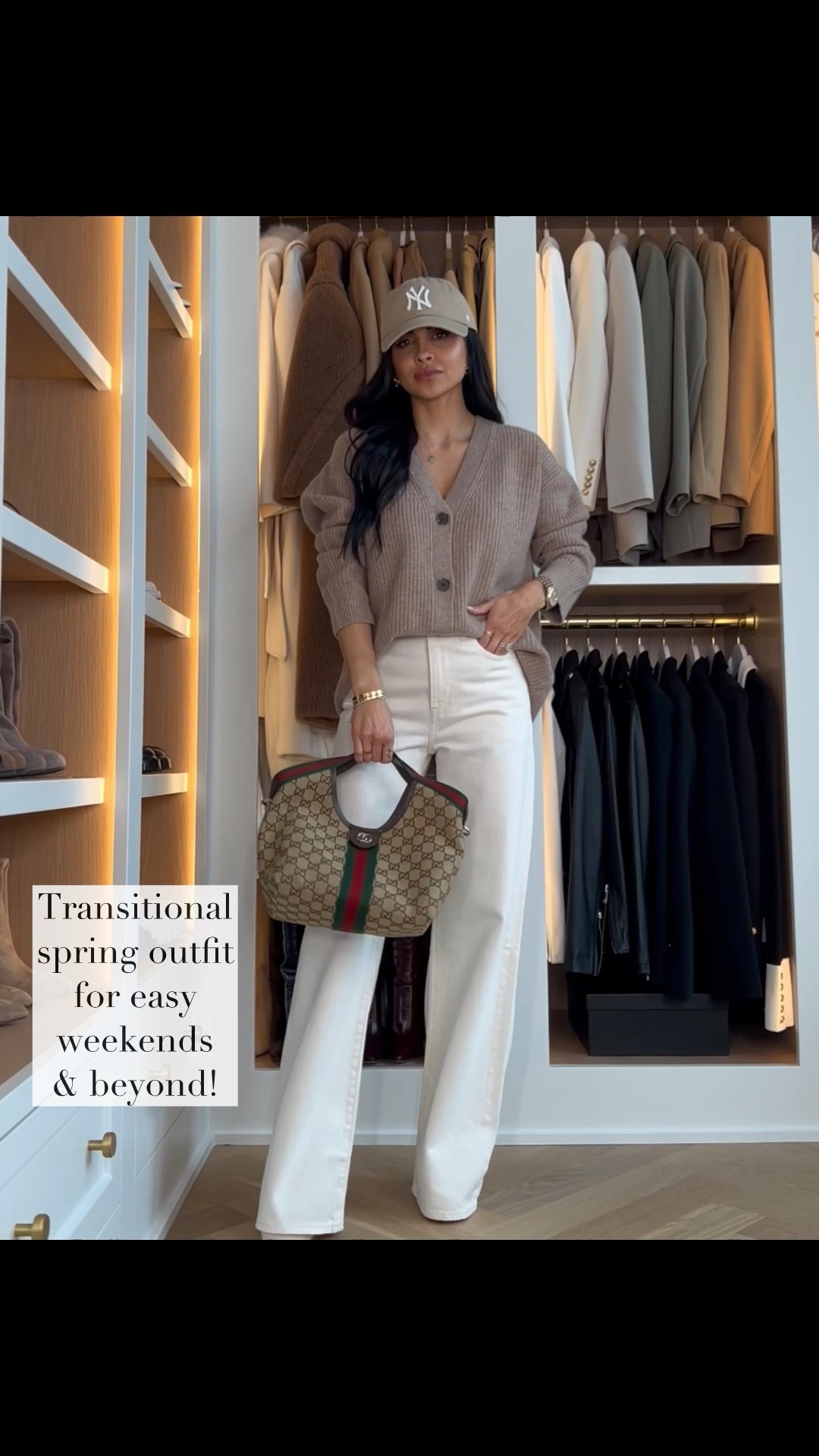 Causal weekend outfit wearing this viral cashmere cardigan under $150
Levis jeans run TTS
Gucci Giglio bag

Casual weekend outfit, spring outfits 2026, quince cardigan, ecru jeans, business casual picks, wide leg jeans flattering denim

#LTKootd #LTKmomlife #LTKSaleAlert