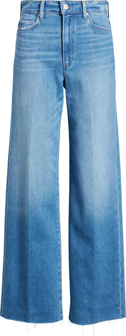 PAIGE Anessa High Waist Raw Hem Wide Leg Jeans | Nordstrom | Nordstrom