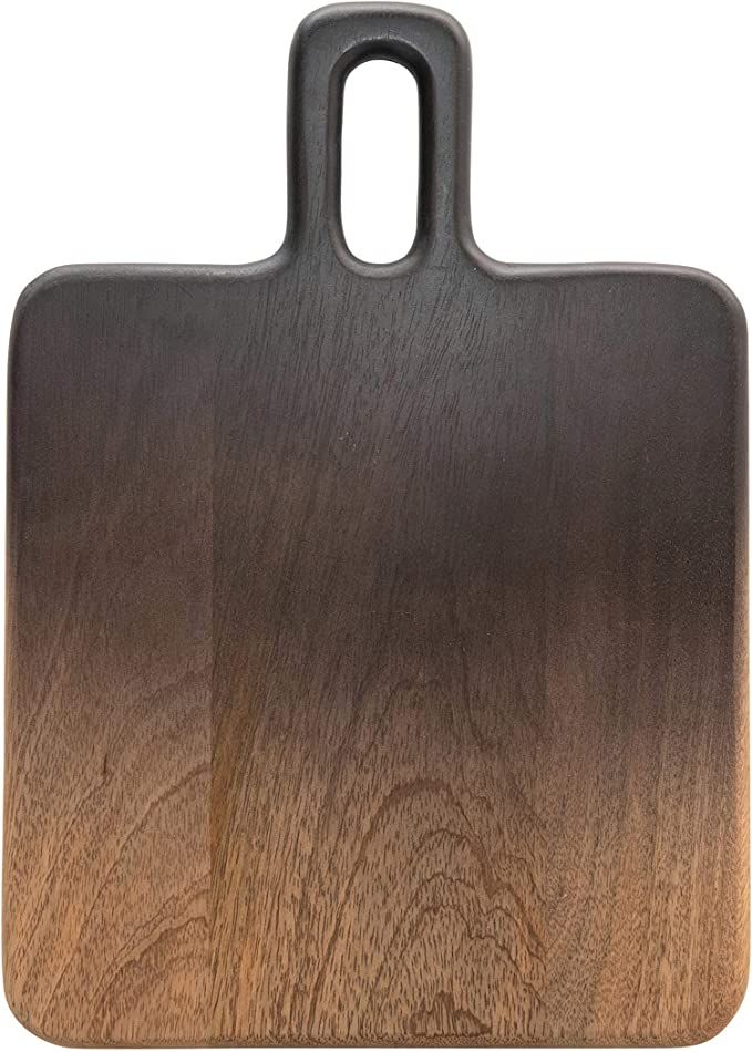 Bloomingville Mango Wood Ombre Cheese Board with Handle, Black and Natural | Amazon (US)