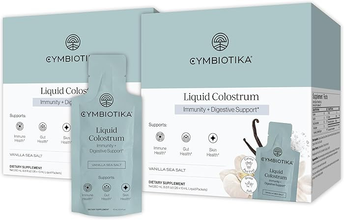 CYMBIOTIKA Liquid Colostrum Supplement, 1.5g Full Spectrum Colostrum, Grass-Fed Bovine Colostrum ... | Amazon (US)
