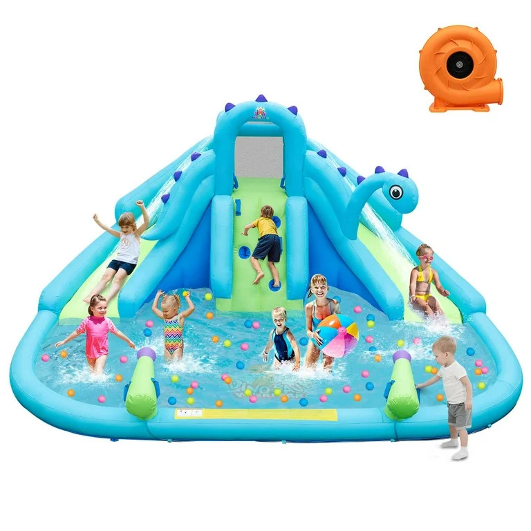 Costway Inflatable Water Slide, Blowup Water Park with Dual Slides & 584W Blower | Walmart (US)