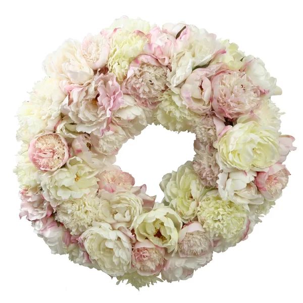 Faux Peony Polyester 24'' Wreath | Wayfair North America