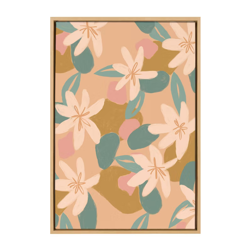 23" x 33" Sylvie Summer Island Framed Canvas by Kate Aurelia Holloway Natural - Kate & Laurel All... | Target