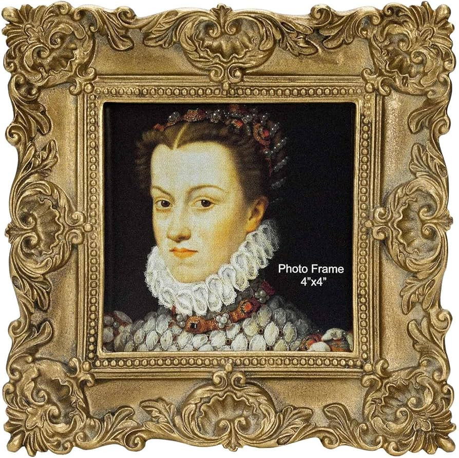 Antique Picture Frame 4x4 - Elegant Gold Vintage Frame for Wedding Photos, Gallery Walls, and Rus... | Amazon (US)