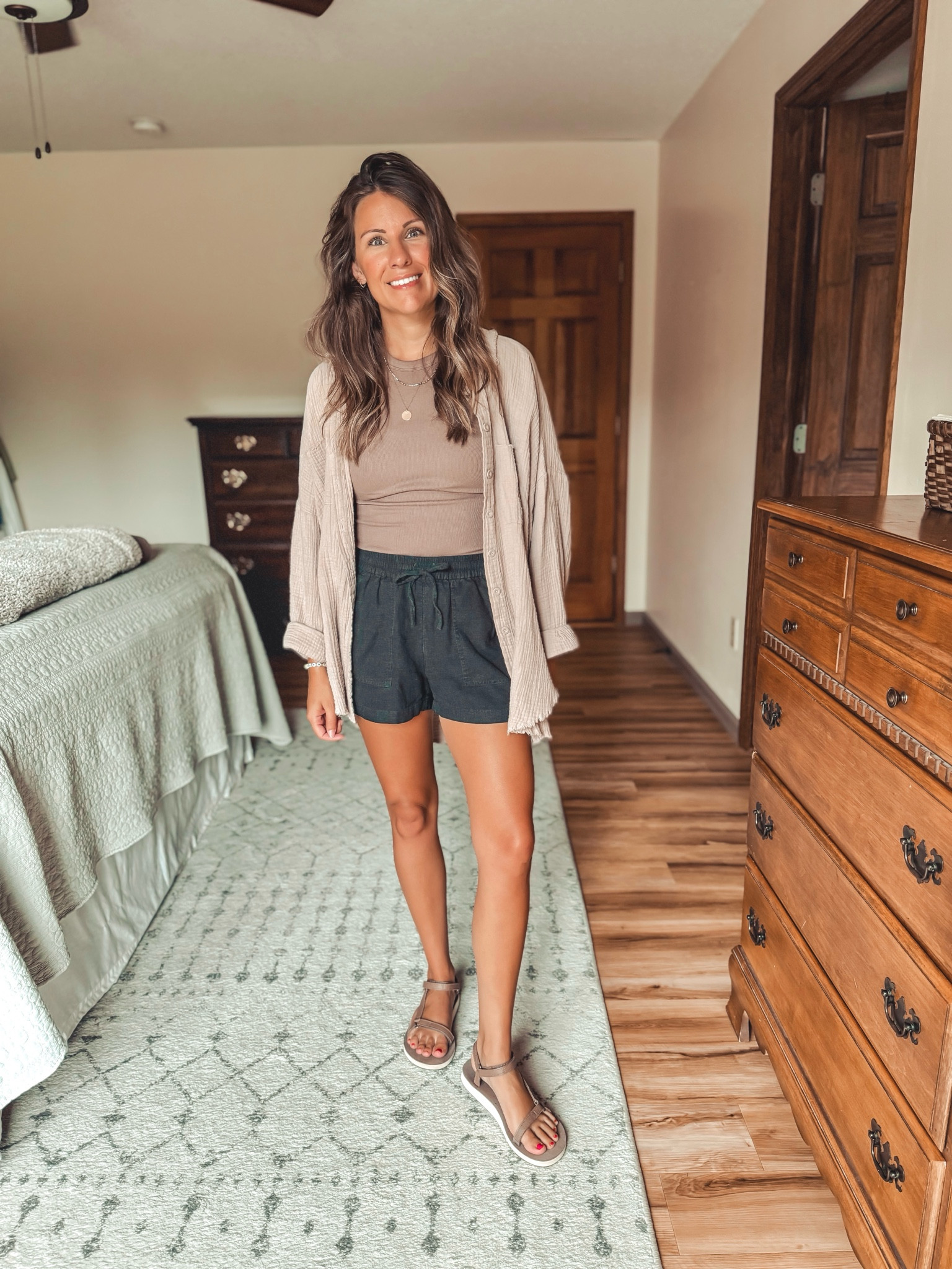 Wearing a size small in my tank and size xxs in my shorts (they run bigger). My shorts are a few years old, so I linked this year’s version without the drawstring!
I love these shorts from j crew factory, but also linked some similar ones! I   linked this year’s version without the drawstring. 

My button up is older so I linked similar as well. I also added the bra I wear with these tanks!

#LTKFindsUnder100 #LTKStyleTip #LTKFindsUnder50