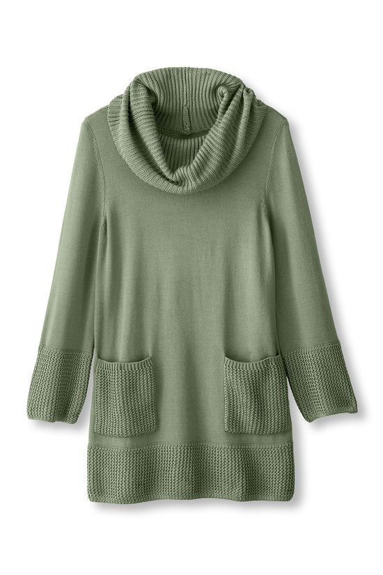 Cowl Comfort 3/4 Sleeve Tunic Sweater | Soft Surroundings