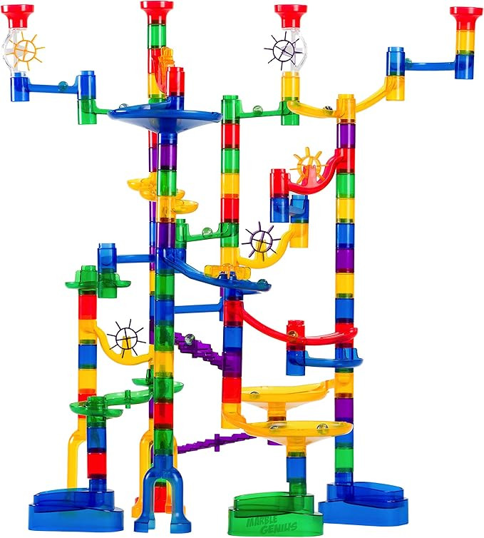 Marble Genius Marble Run Super Set; 150 Complete Pieces (85 Translucent Marbulous Pieces + 65 Gla... | Amazon (US)
