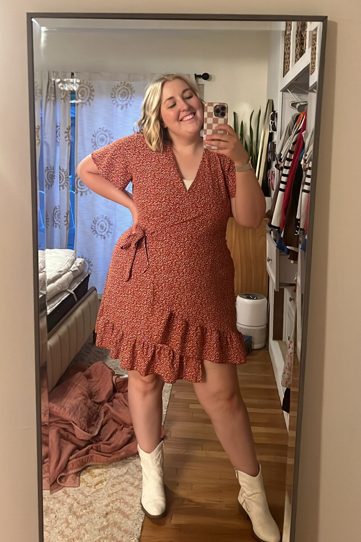 Line dancing fit of the week! Love this little dress - perfect for date night, brunch or even a country concert! 💃🏼👢✨  Wearing XL

#LTKStyleTip #LTKPlusSize #LTKMidsize