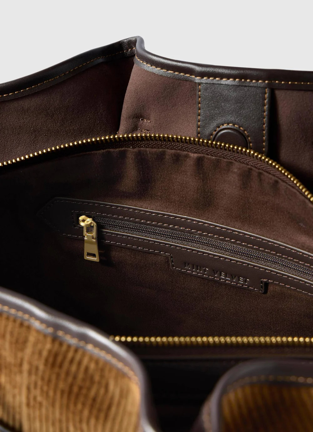 Echo Tan Corduroy Shoulder Bag | Mint Velvet