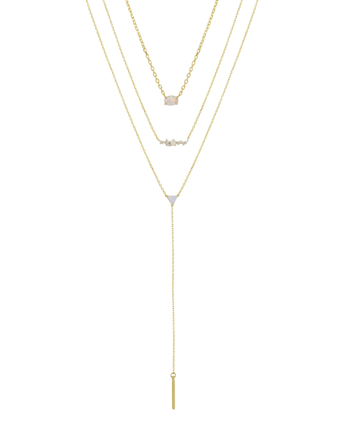 Ettika Layered Opal Lariat Necklace, Set of 3 - Gold | Macy's