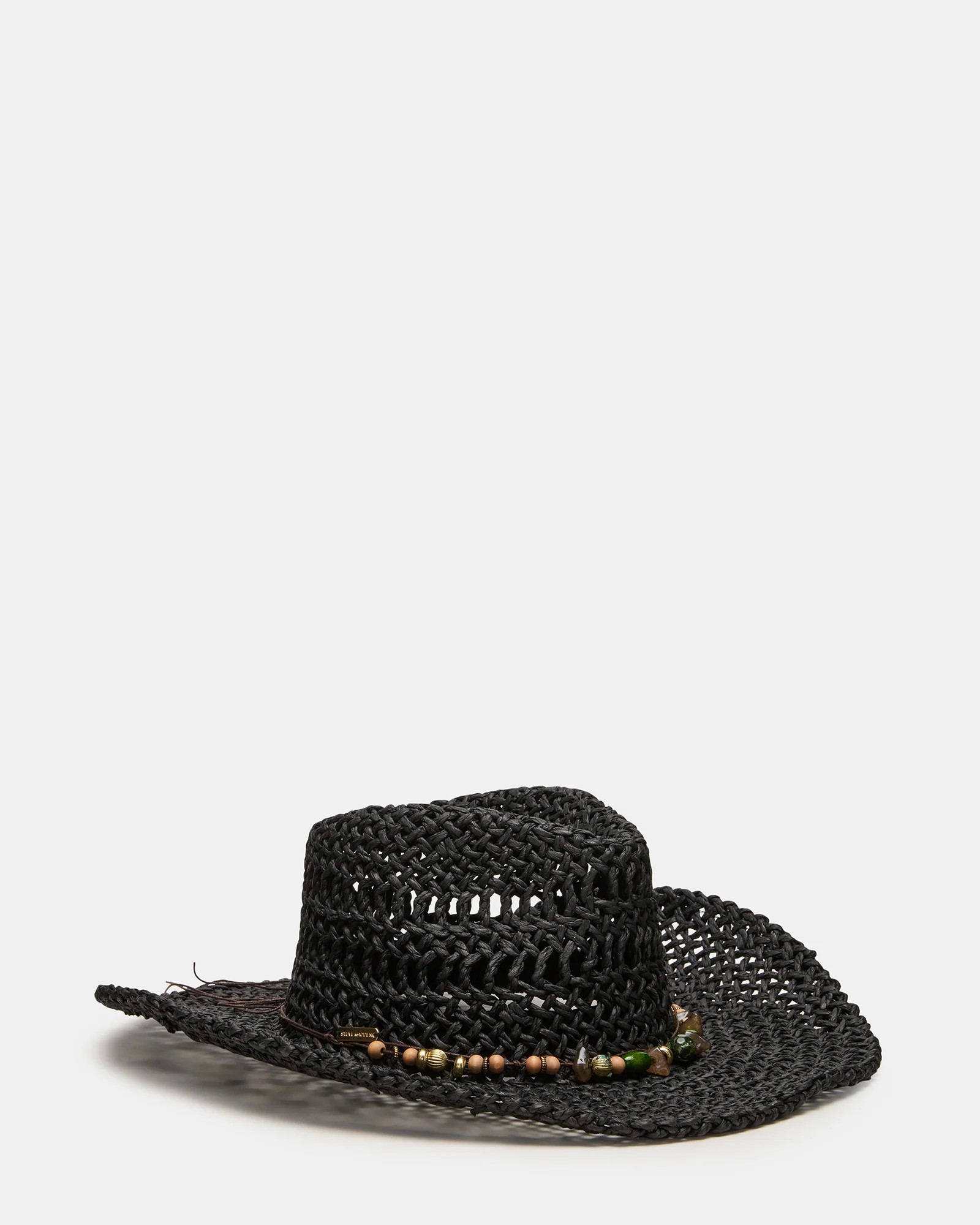 LEI BEADED TRIM WESTERN HAT Black Women's Cowboy Hat | Steve Madden (US)