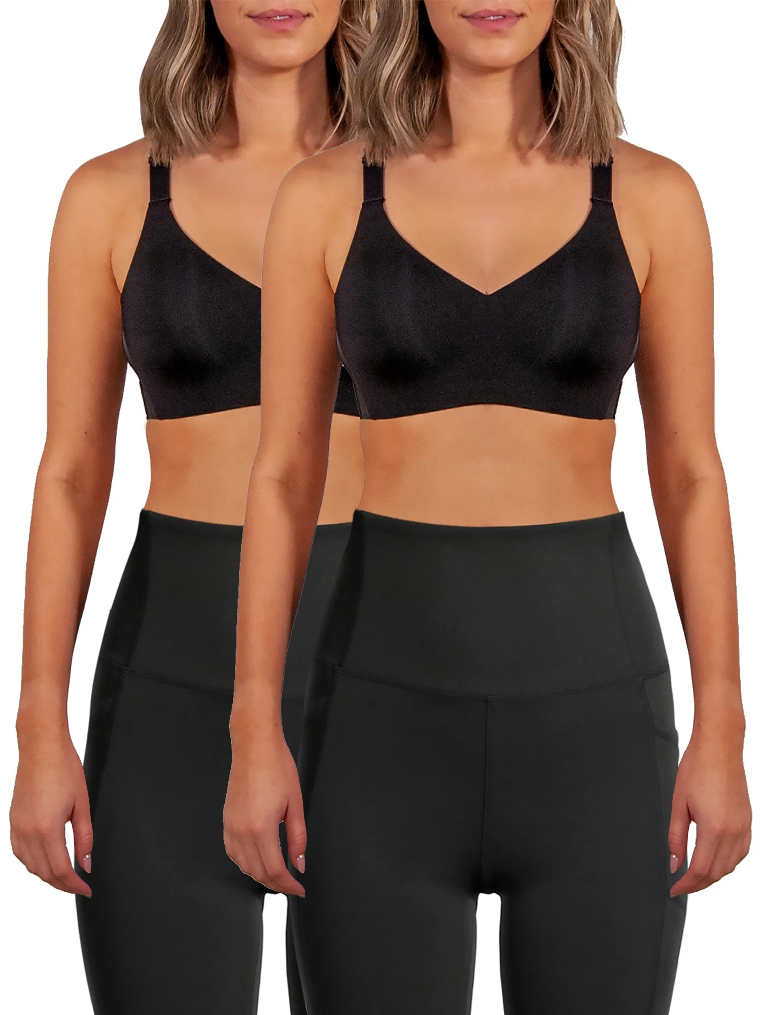 Avia Wireless Sports Bra for Women, High Support, XS-3XL, 2-Pack | Walmart (US)