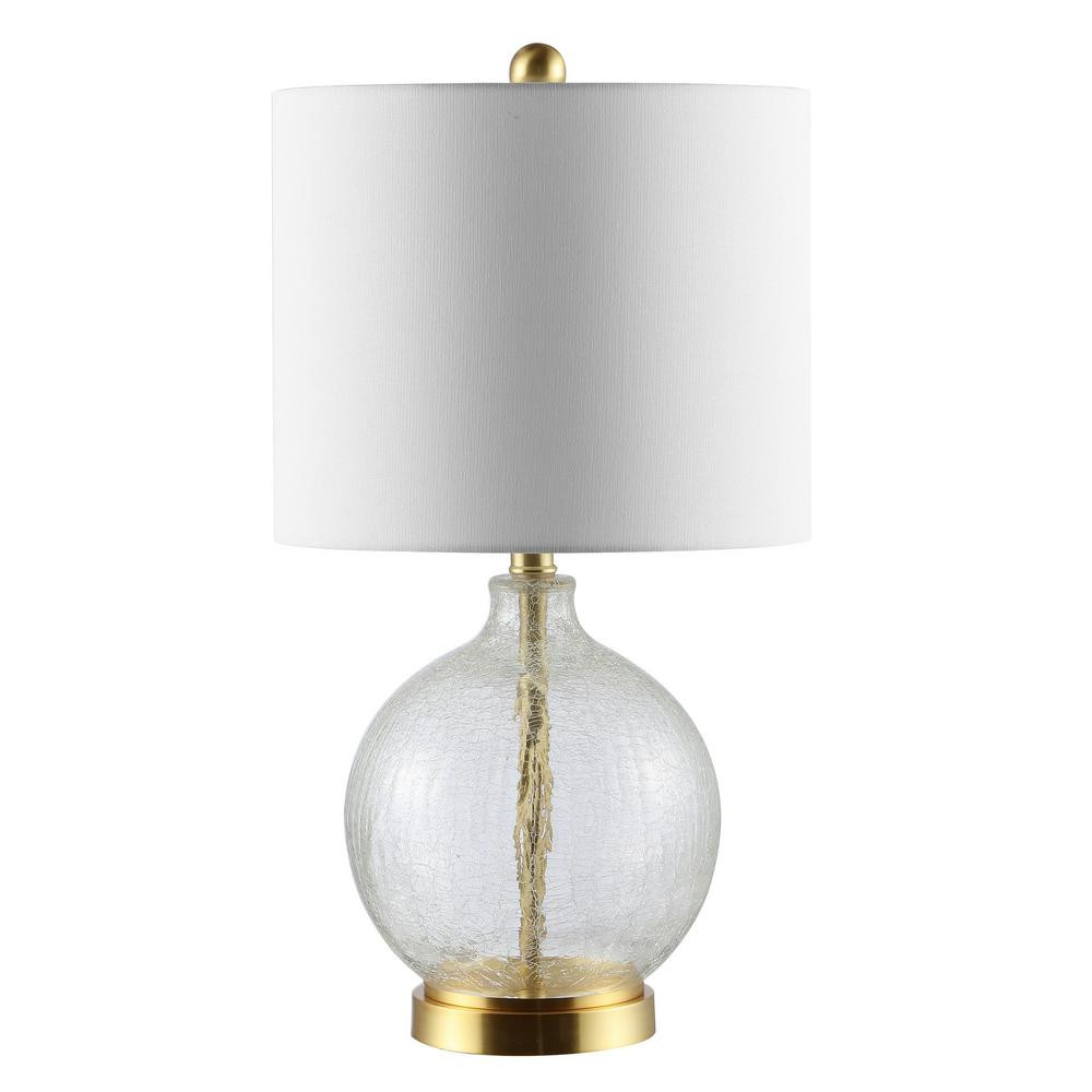 Safavieh Lovell 23 in. Clear Table Lamp with White Shade | The Home Depot