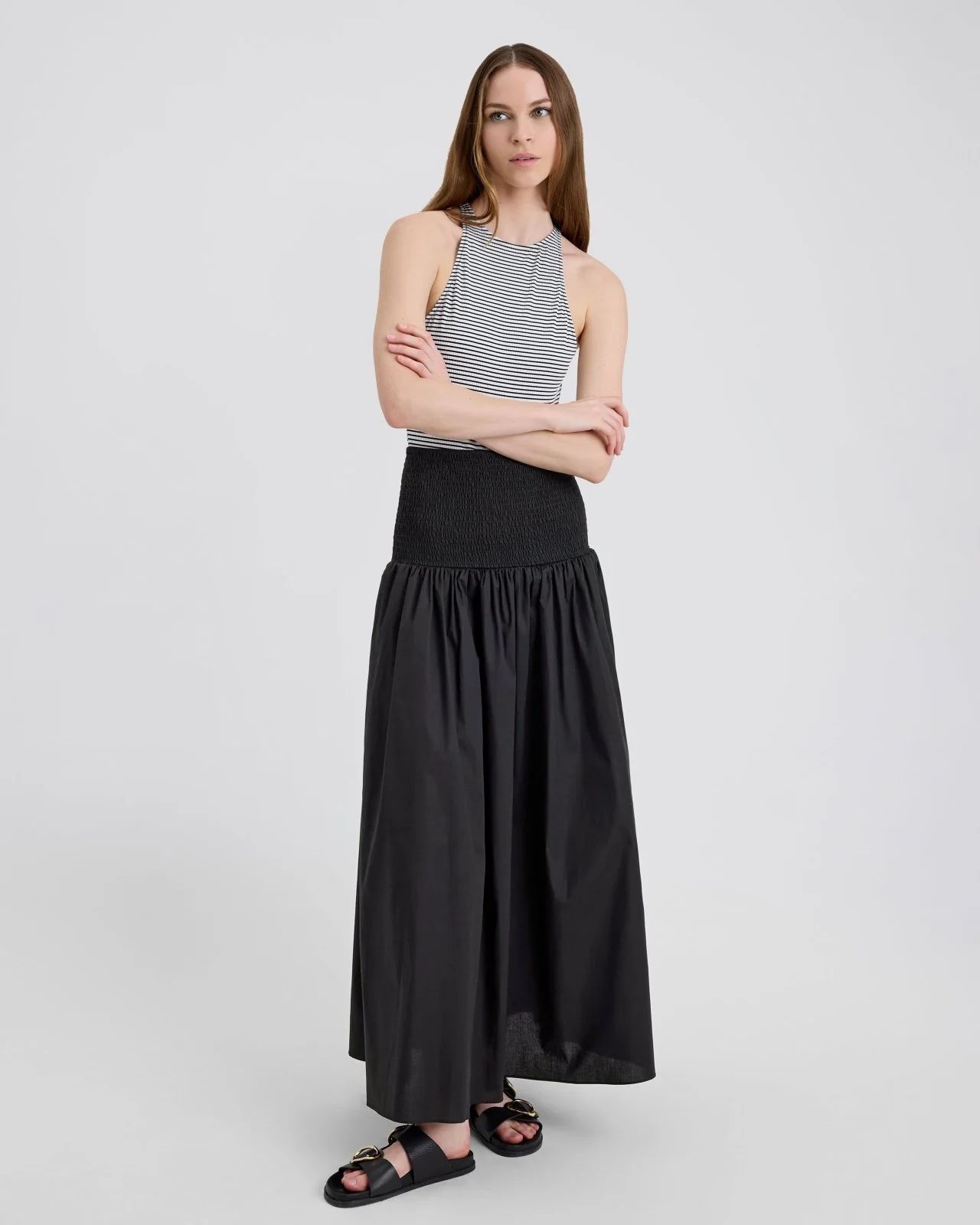 The Zaria Skirt in Blackout | Solid & Striped