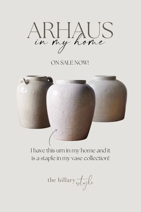 Arhaus in my home! These vases have a beautiful crackle texture and the urn is a staple in my vase collection!

Arhaus. Vase. Pots. Pottery. Ceramic. Decor. Home decor. Modern decor. Modern home. 

#LTKhome #LTKstyletip #LTKsalealert