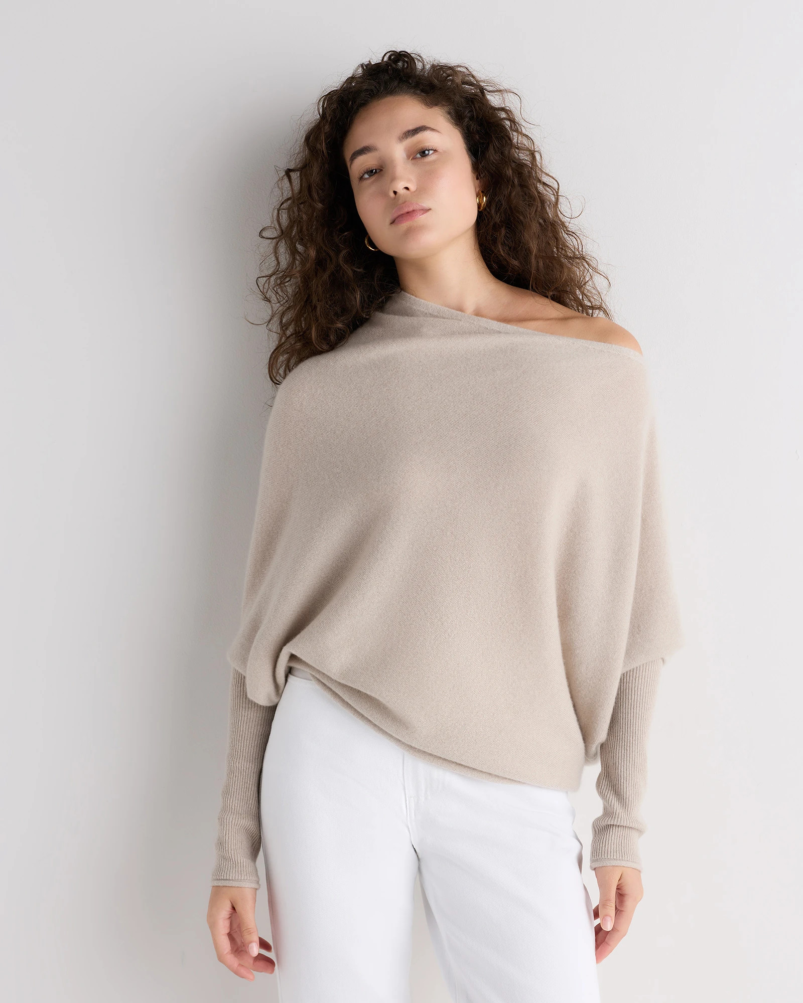 100% Mongolian Cashmere Asymmetric Draped Sweater | Quince