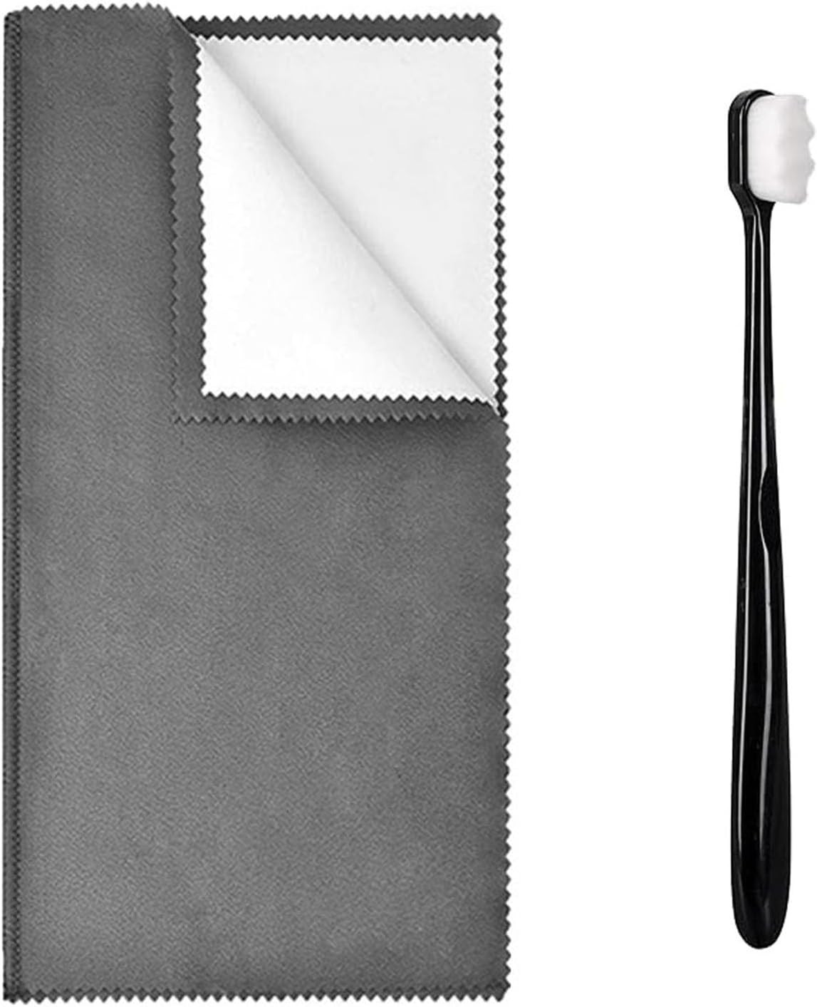Syyflibb 1PCS Jewelry Cleaning Cloth, Silver Polishing Cloth Jewelry,1 PCS Ultra-Soft Brushes (Wave) for Cleaning Gold, Diamonds, Platinum, Gemstones, Coins (Black) | Amazon (US)