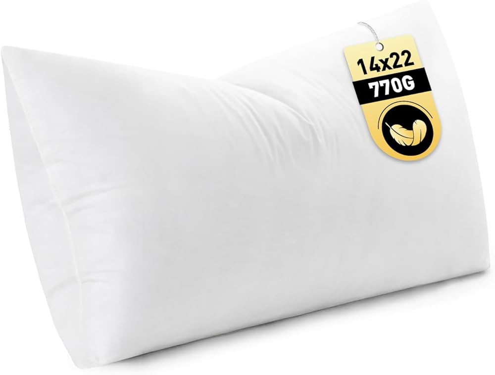 MIULEE 14x22 Inch Down Feather Pillow Insert,Fluffy and Comfy Throw Pillow with Cotton Fabric for... | Amazon (US)